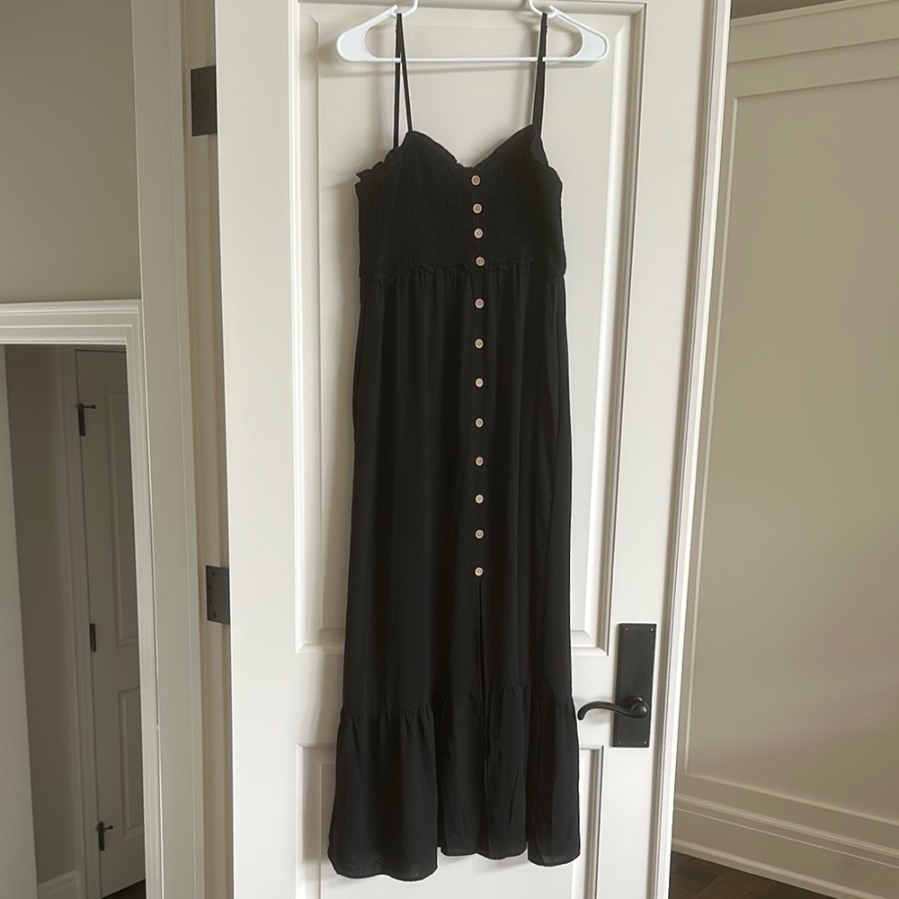 Elegant Black Button-Down Dress